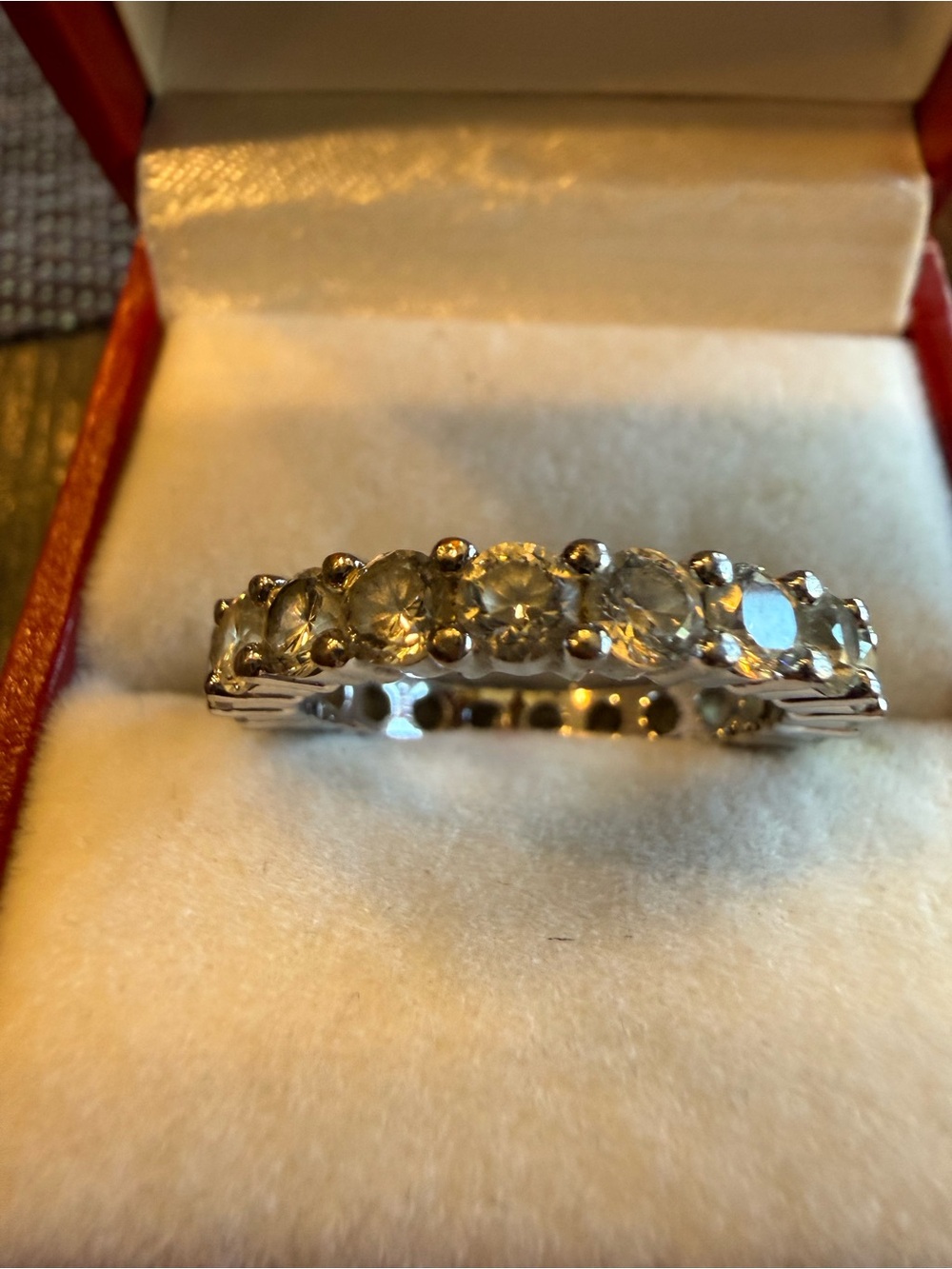 Silvertone clear crystal eternity bands, sparkly, costume, jewelry,
